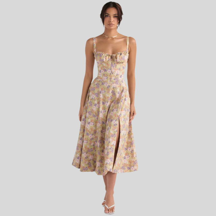 Blumenprint Sommerkleid | Midi
