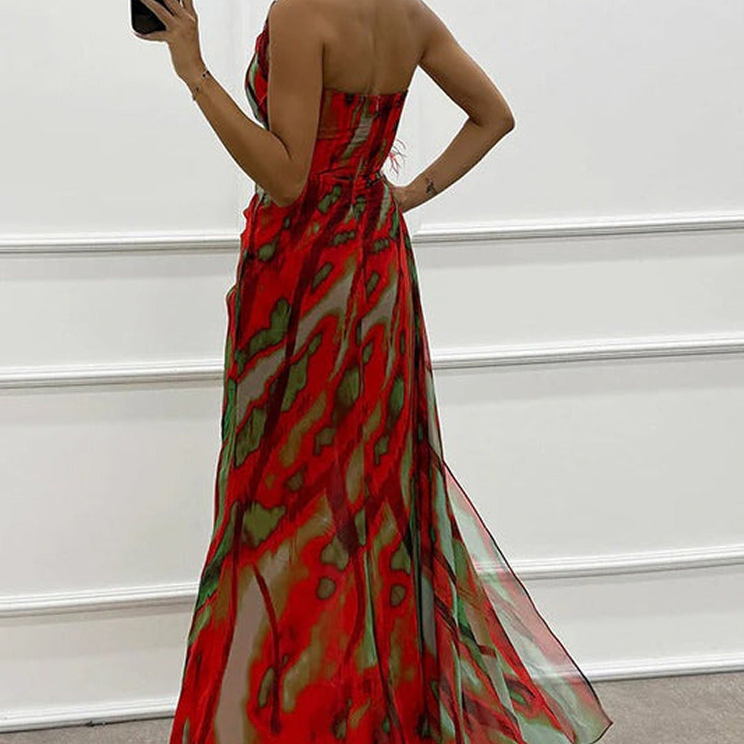Asymmetrisches One-Shoulder-Maxikleid | Sommer