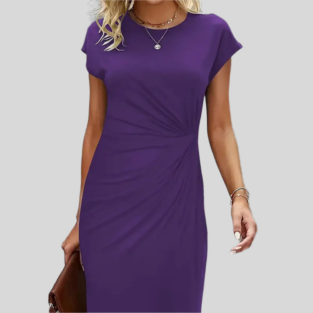 Elegantes Rundhalskleid | Midi