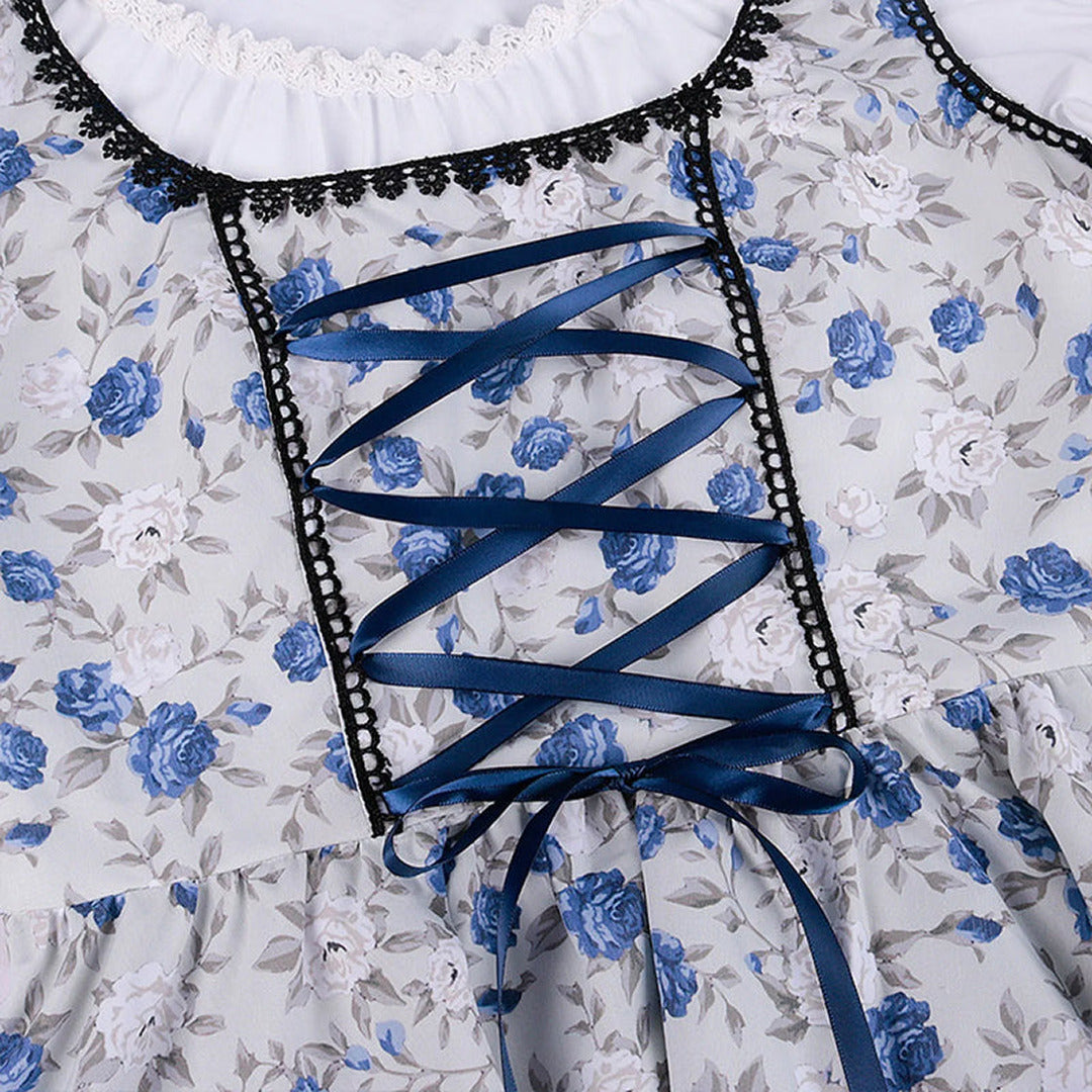 Elegantes Oktoberfest Dirndl Kleid in Blau | Midi
