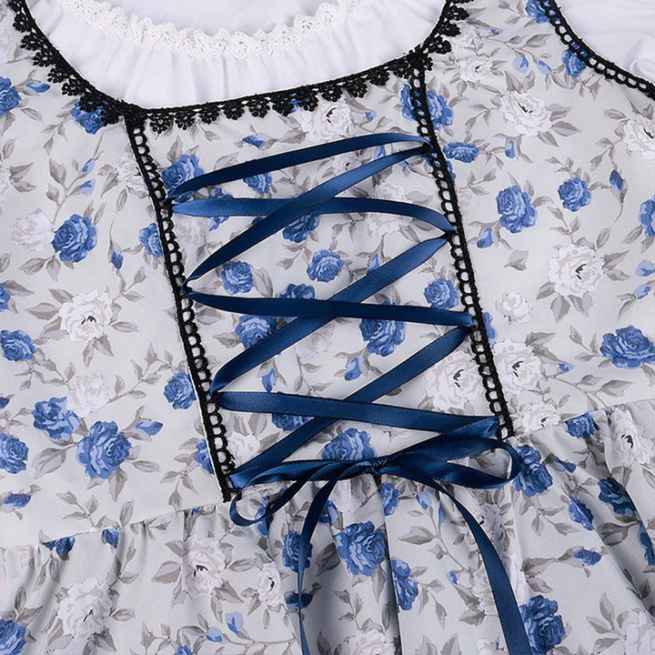 Elegantes Oktoberfest Dirndl Kleid in Blau | Midi