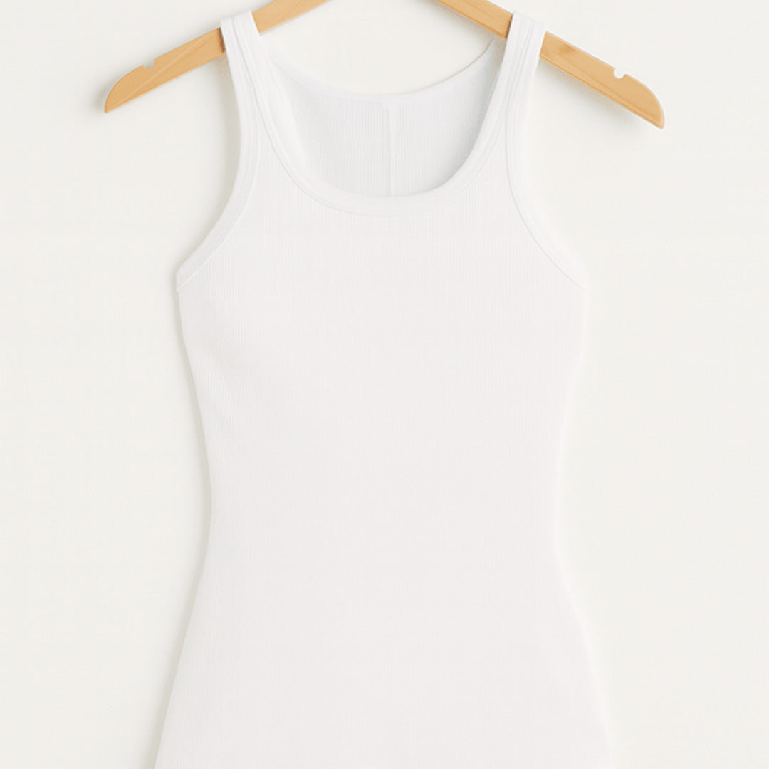 Elegantes geripptes Tanktop | Ärmellos