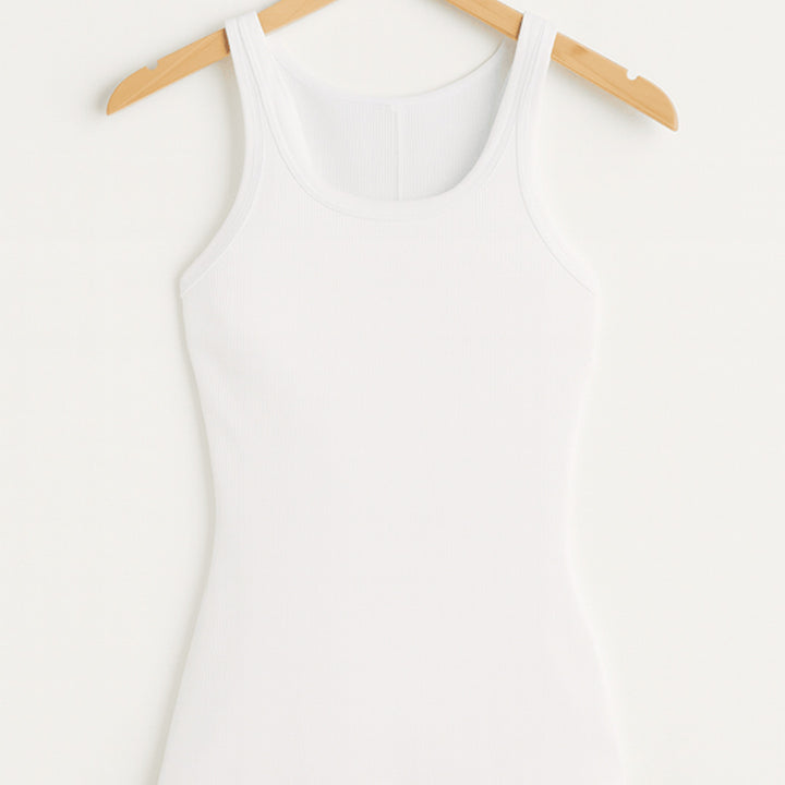 Elegantes geripptes Tanktop | Ärmellos