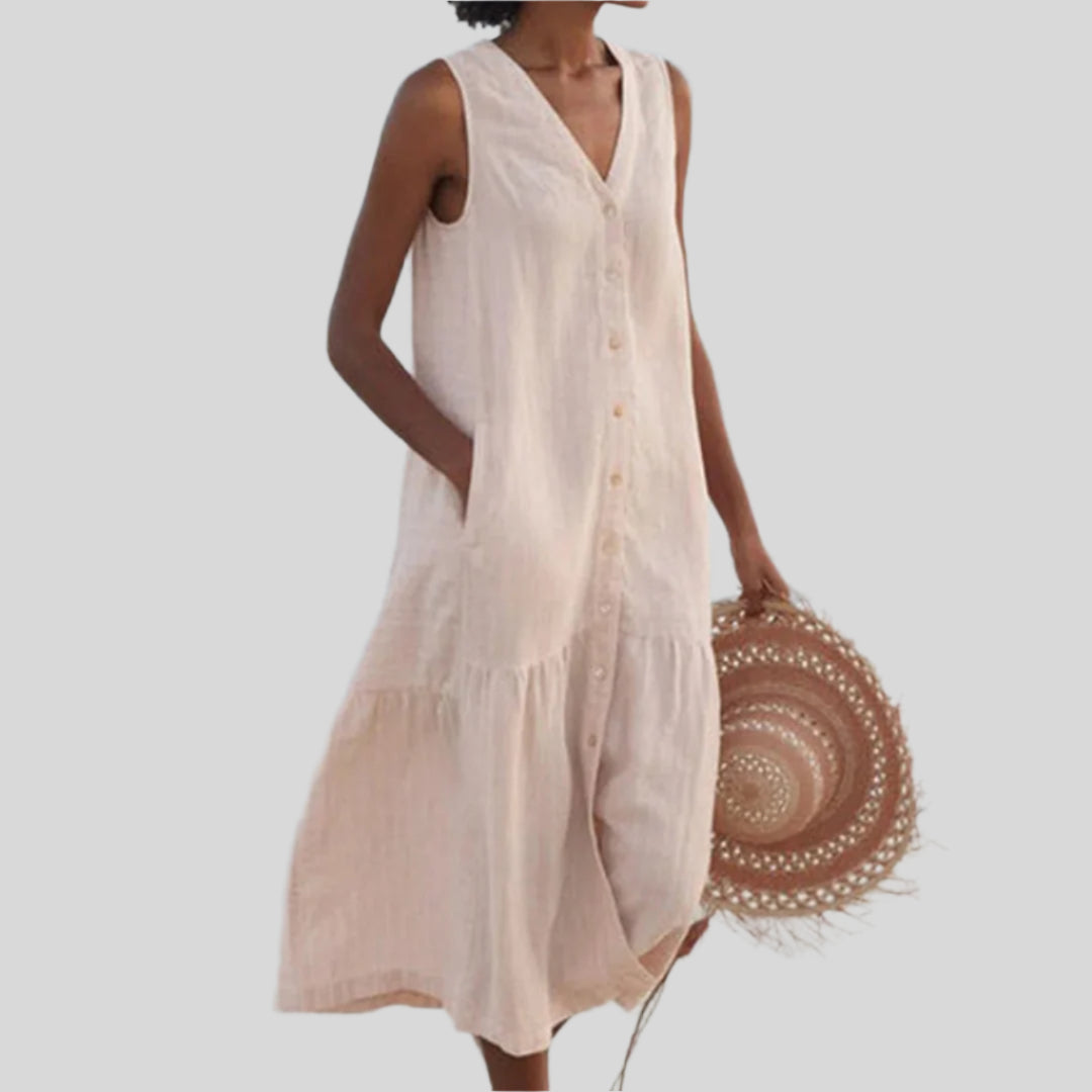 Elegantes Ärmelloses Kleid | Midi