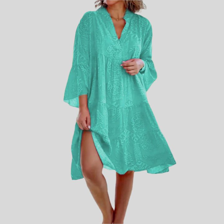 Moira | Damen Elegantes V Ausschnitt Sommerkleid | Midi
