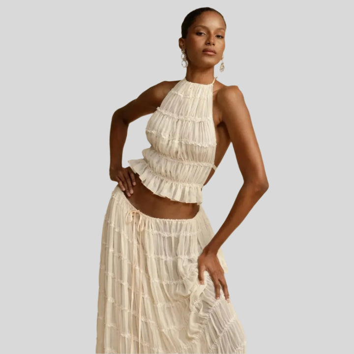 Ysella | Damen Leichtes Zweiteiliges Set | Elegant