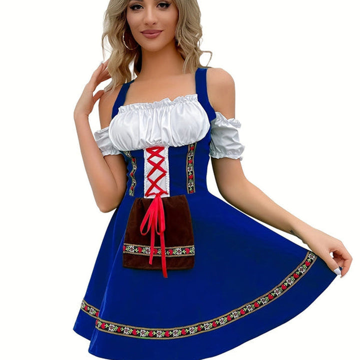 Blaues Oktoberfest-Dirndlkleid | Mini