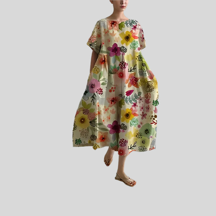 Locker Bedrucktes Kleid | Midi