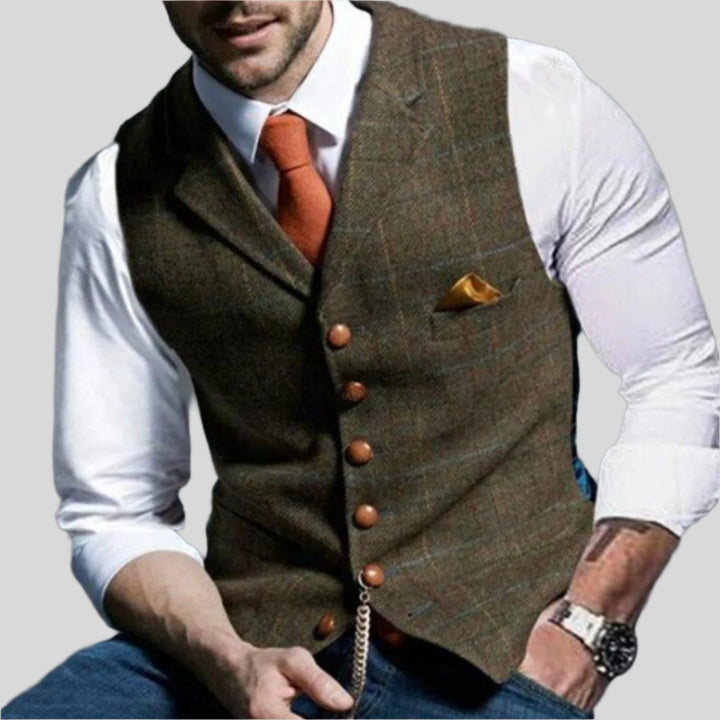 Alvin | Herren Stilvoll Vintage Weste | Trendig