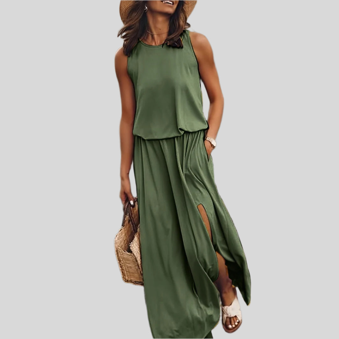 Elegantes Ärmelloses Sommerkleid | Maxi
