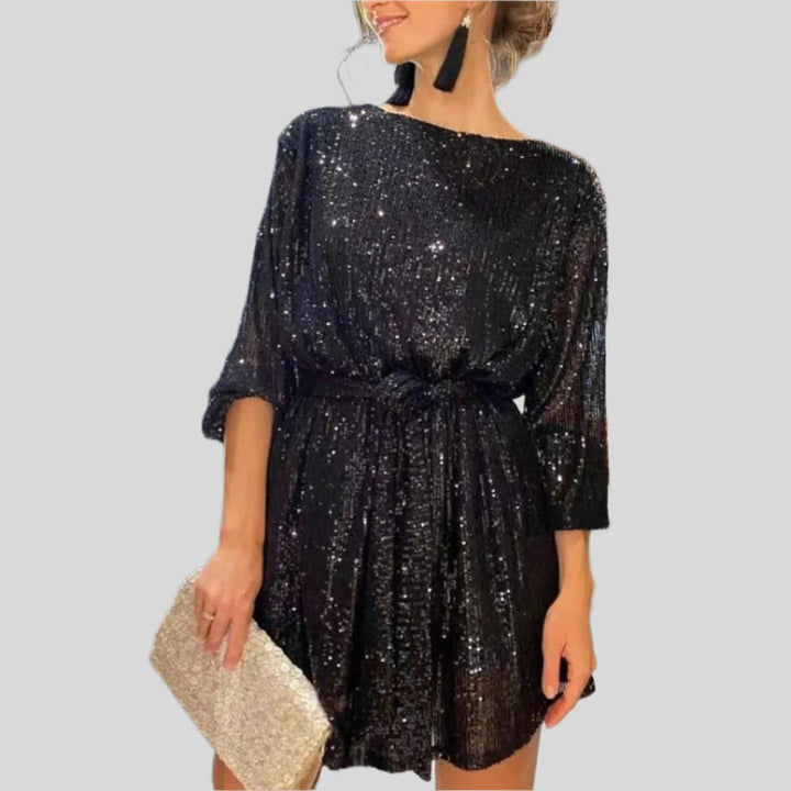 Rozi | Damen Elegantes Langarm Partykleid | Midi