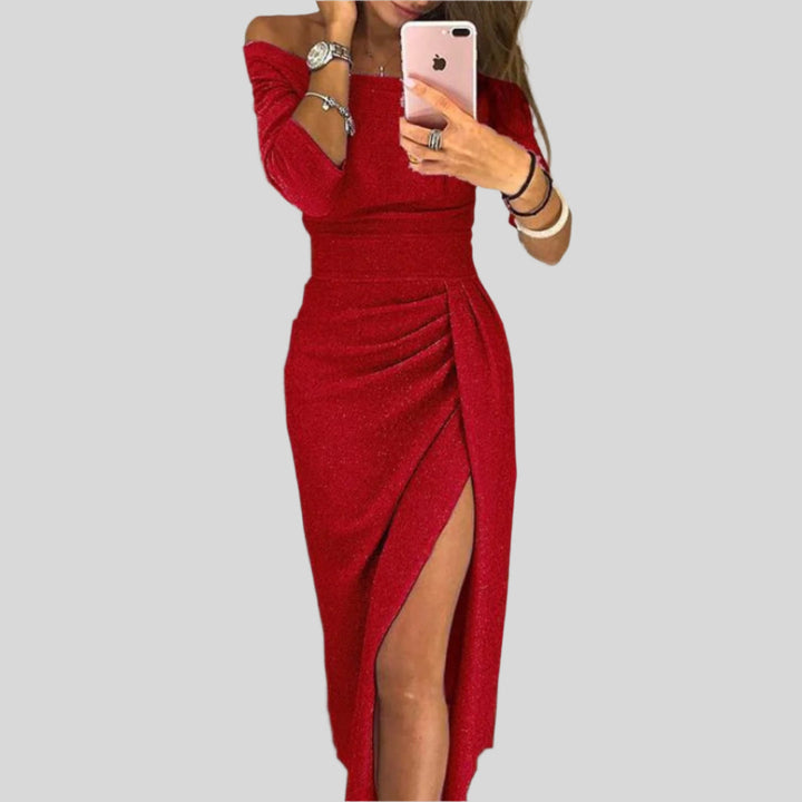 Schulterfreies Sommerkleid | Maxi