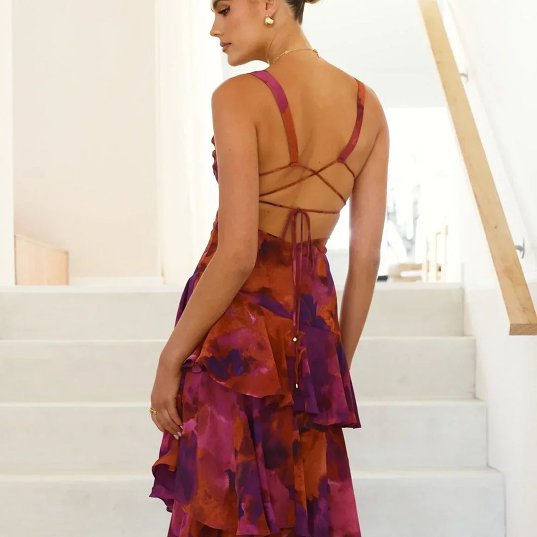 Elegantes Maxikleid mit V-Ausschnitt | Sommer