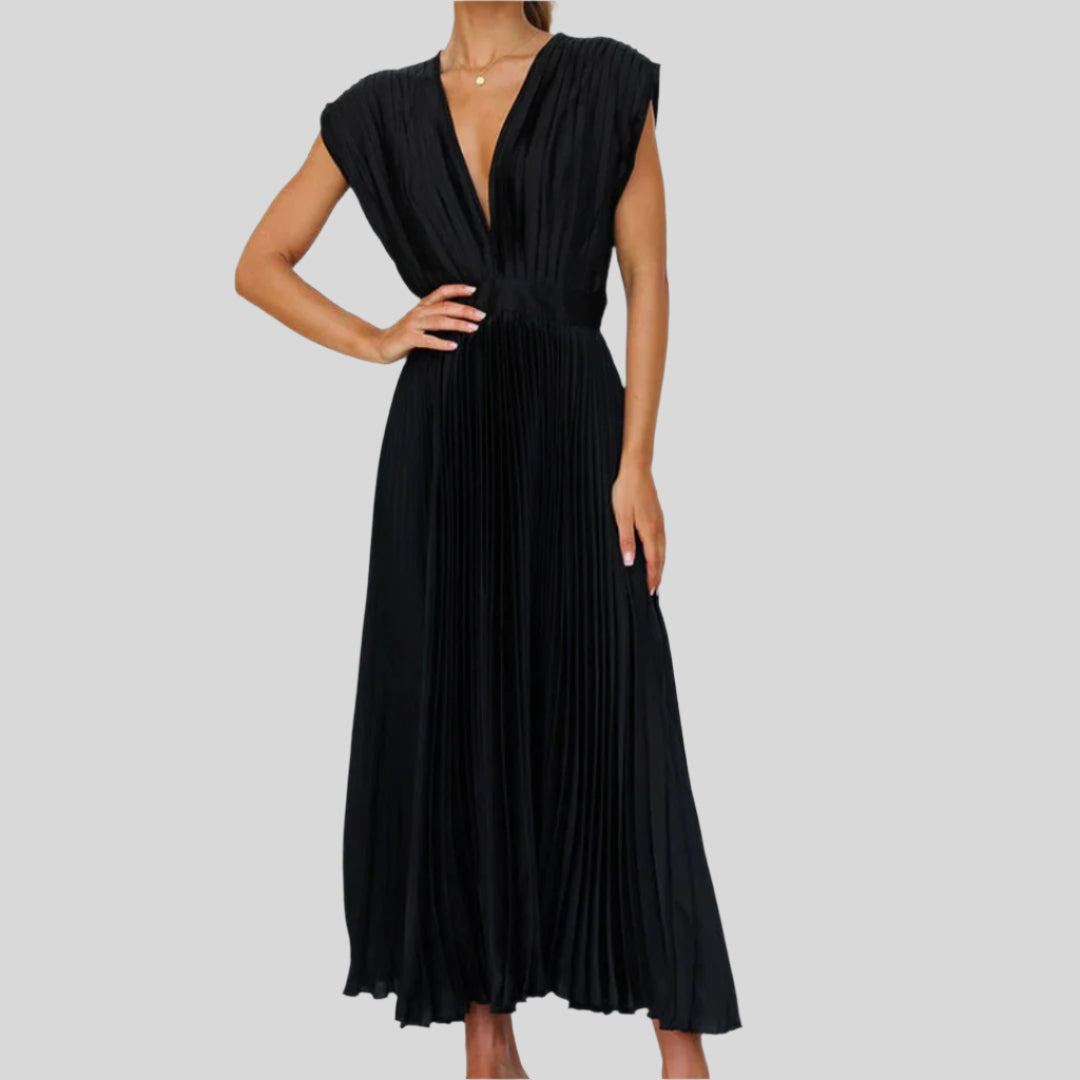 Zivara | Damen Tiefes V-Ausschnitt Sommer Kleid | Maxi
