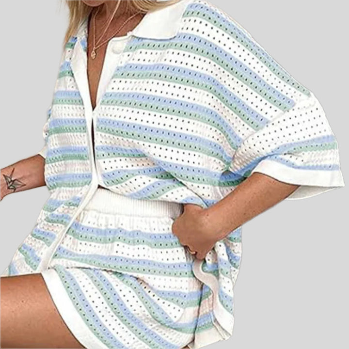 Elora | Damen Stilvolles Loungewear Set | Kurze Ärmel