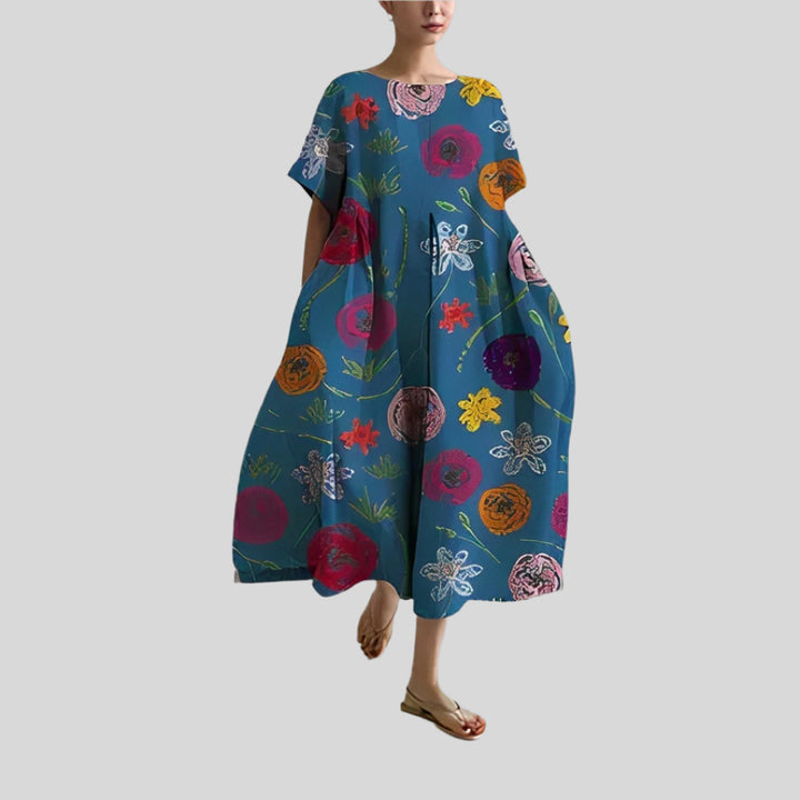 Locker Bedrucktes Kleid | Midi