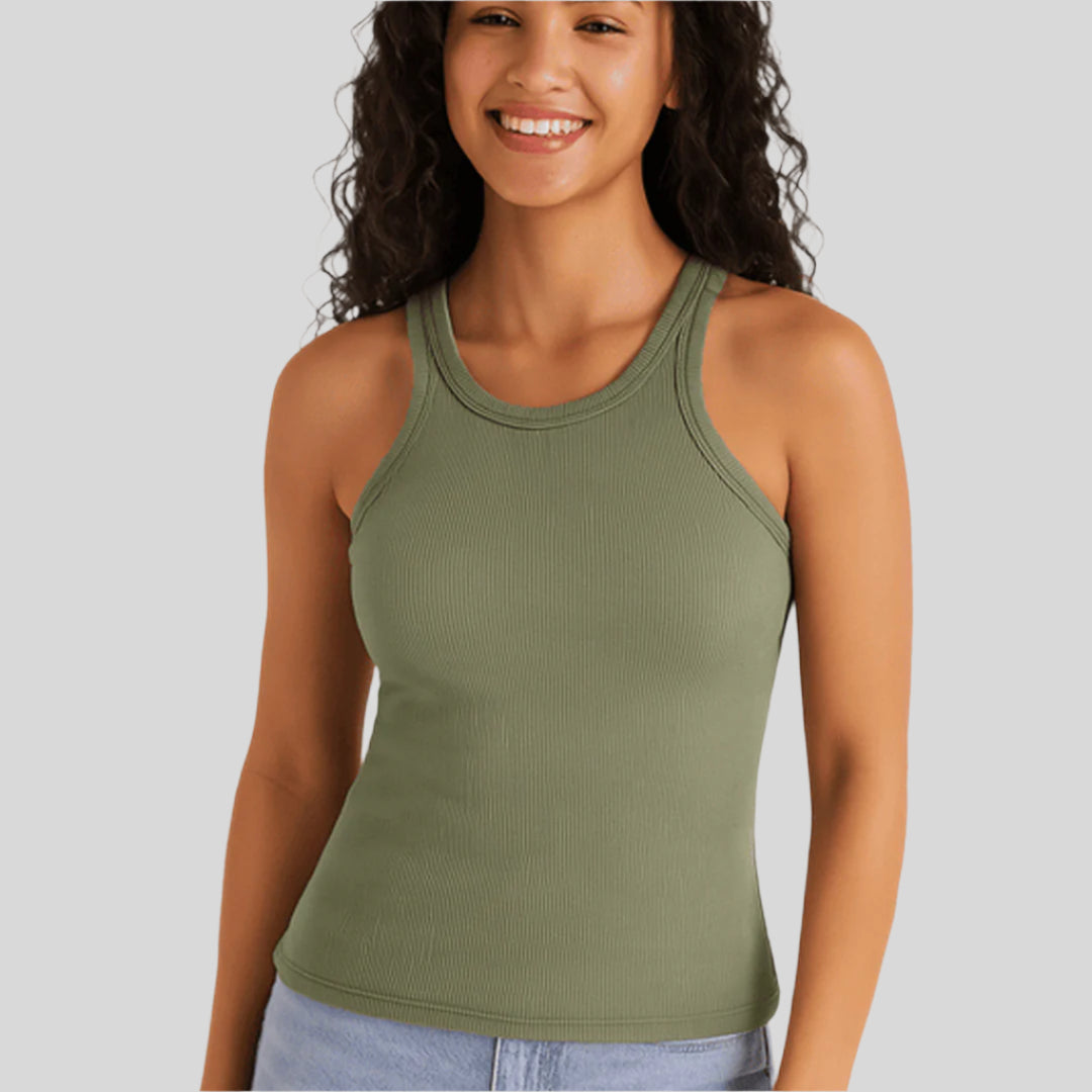 Elegantes geripptes Tanktop | Ärmellos