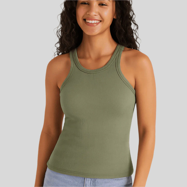 Elegantes geripptes Tanktop | Ärmellos