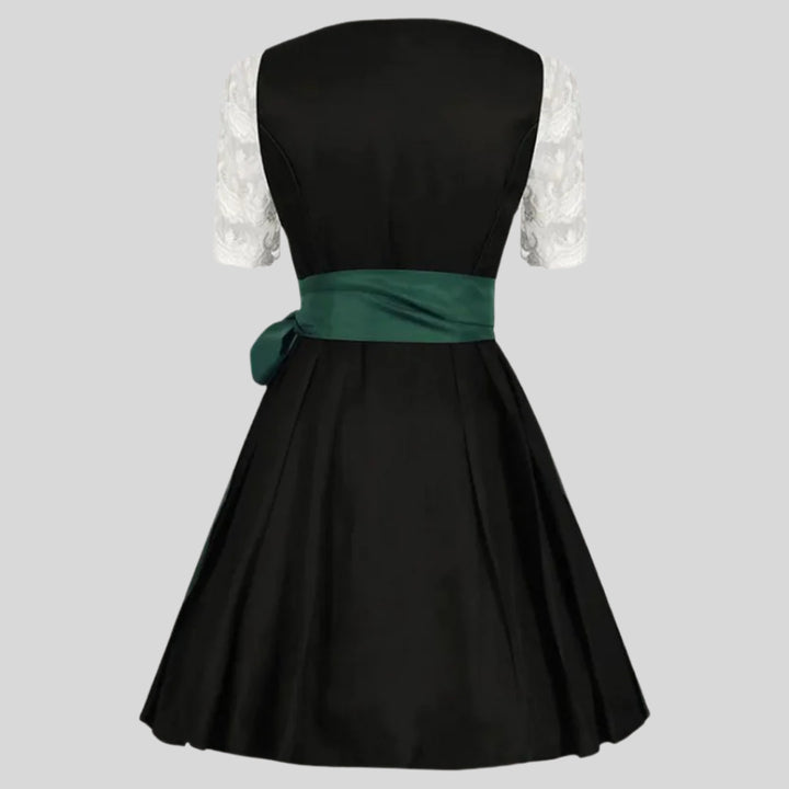 Kurzarmliges Oktoberfest-Dirndl-Midikleid | Grün