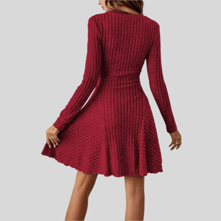 Elegantes V-Neck Kleid | Midi