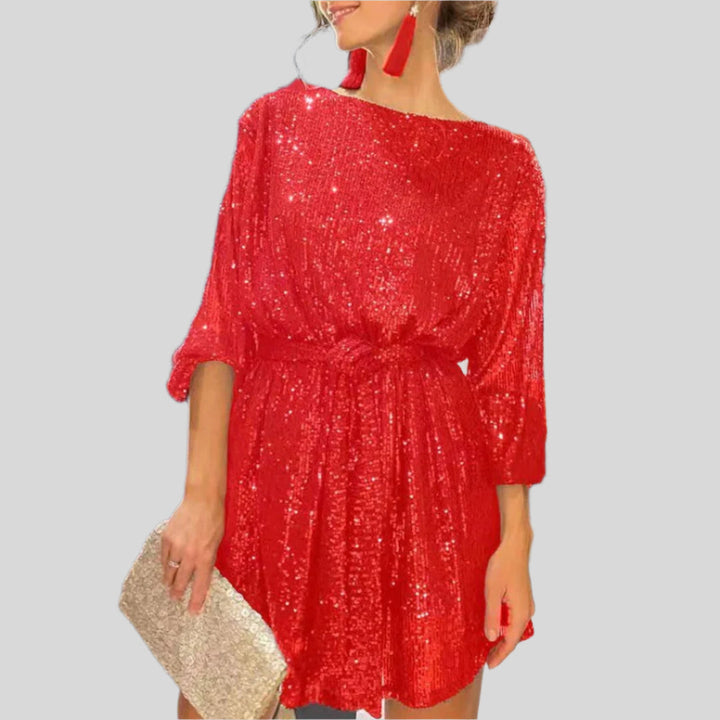 Rozi | Damen Elegantes Langarm Partykleid | Midi