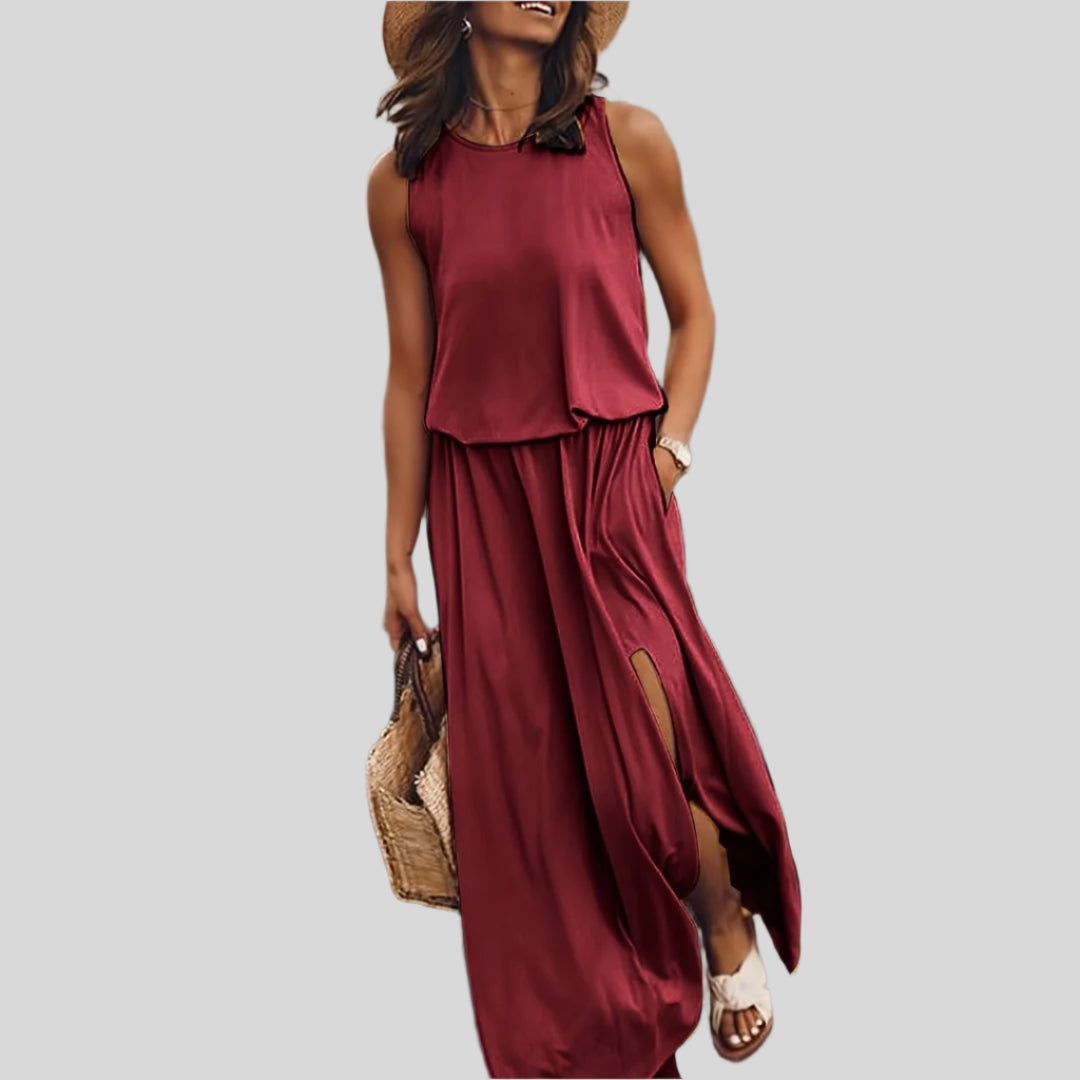 Elegantes Ärmelloses Sommerkleid | Maxi