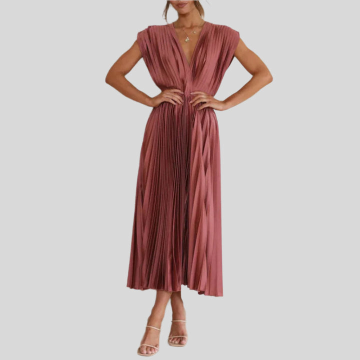 Zivara | Damen Tiefes V-Ausschnitt Sommer Kleid | Maxi