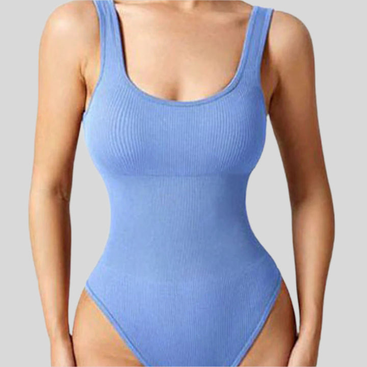 Meredith | Damen Gerippter Shapewear Body | Ärmellos