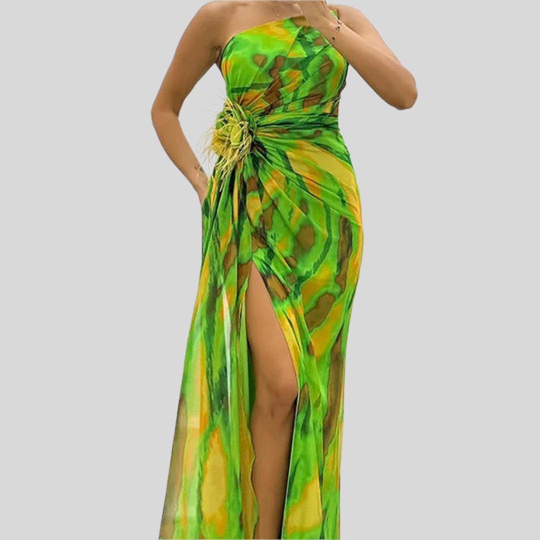 Asymmetrisches One-Shoulder-Maxikleid | Sommer