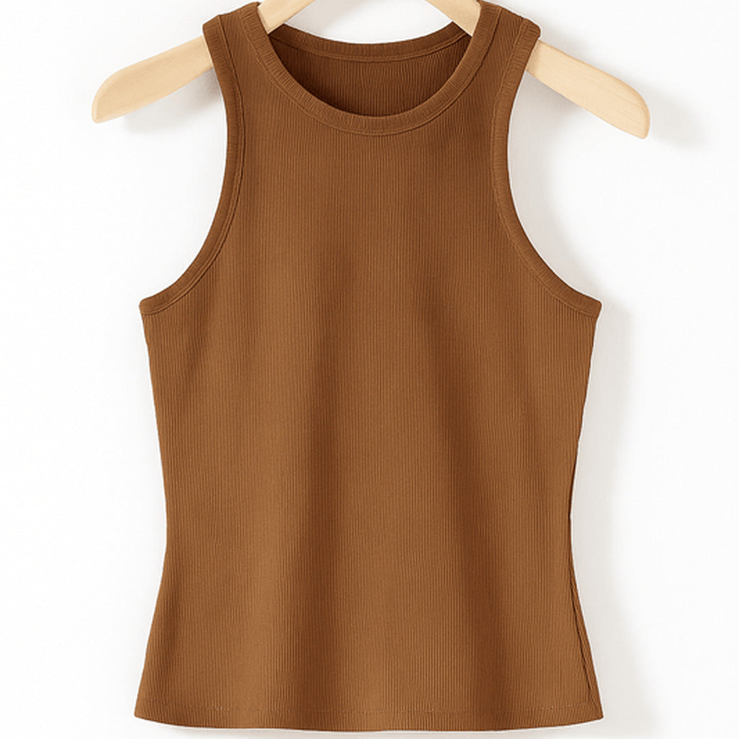 Elegantes geripptes Tanktop | Ärmellos