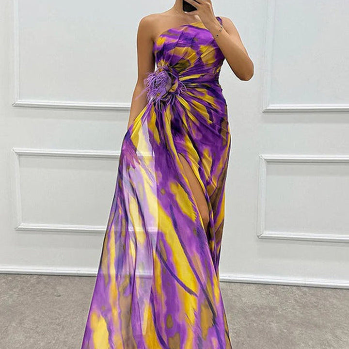 Asymmetrisches One-Shoulder-Maxikleid | Sommer