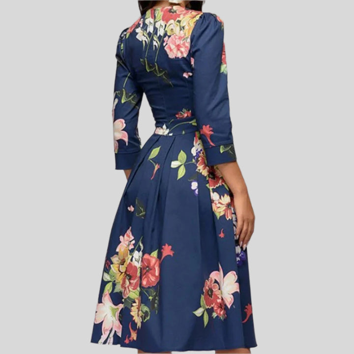 Seza | Damen Blumenmuster Sommerkleid | Midi
