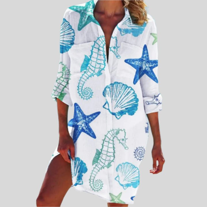 Nora | Damen Button Down Sommerkleid | Langarm