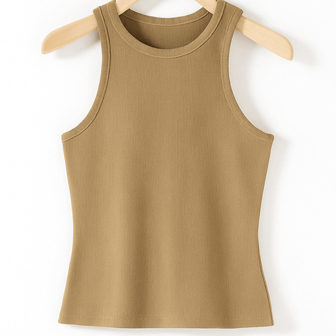 Elegantes geripptes Tanktop | Ärmellos
