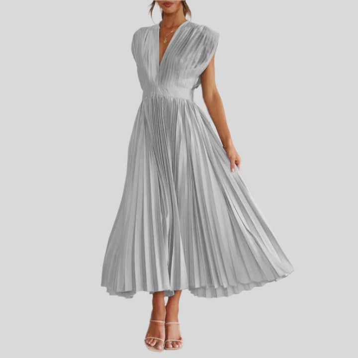 Zivara | Damen Tiefes V-Ausschnitt Sommer Kleid | Maxi