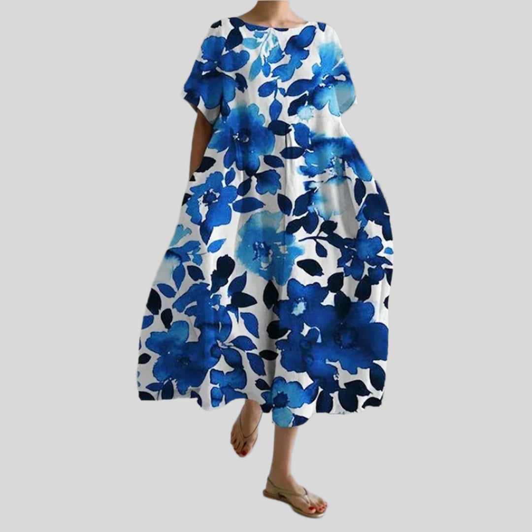 Locker Bedrucktes Kleid | Midi