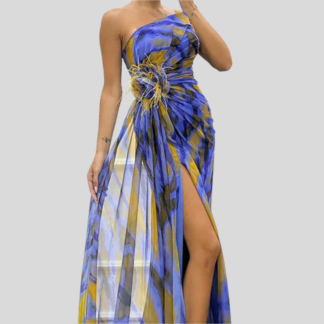 Asymmetrisches One-Shoulder-Maxikleid | Sommer