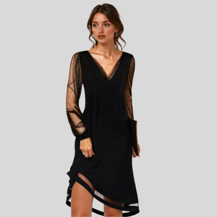 Galadriel | Damen Elegantes V-Ausschnitt Sommerkleid | Midi