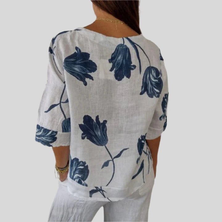 Margit | Damen V-Ausschnitt Sommer Shirt | Leicht