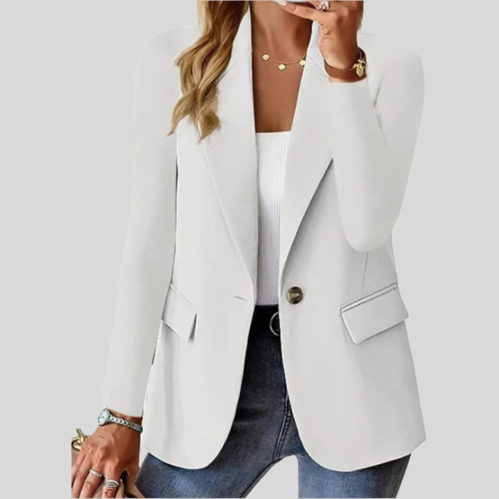 Oksana | Damen Lässiger Schmaler Taschenblazer | Langarm