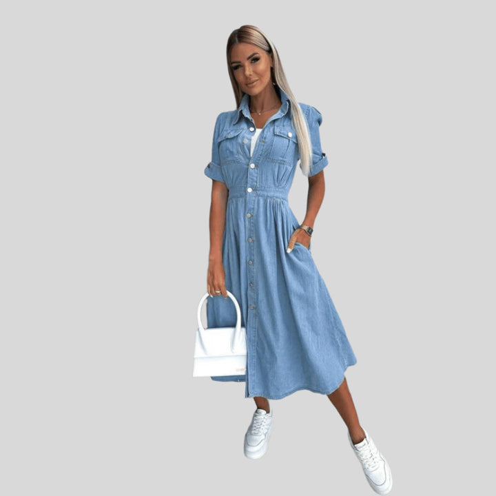 Luna | Damen Button Down Hemdkleid | Midi