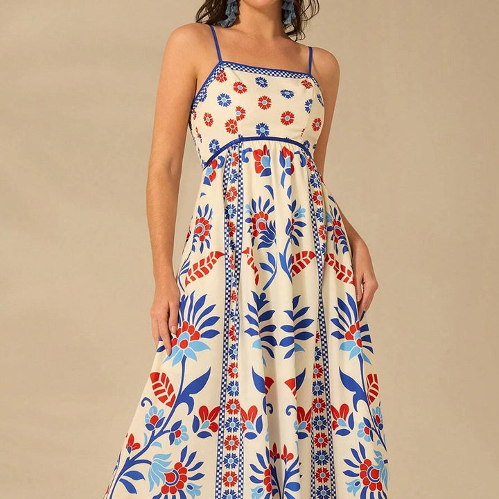 Elegantes Ärmelloses Bedrucktes Kleid | Maxi