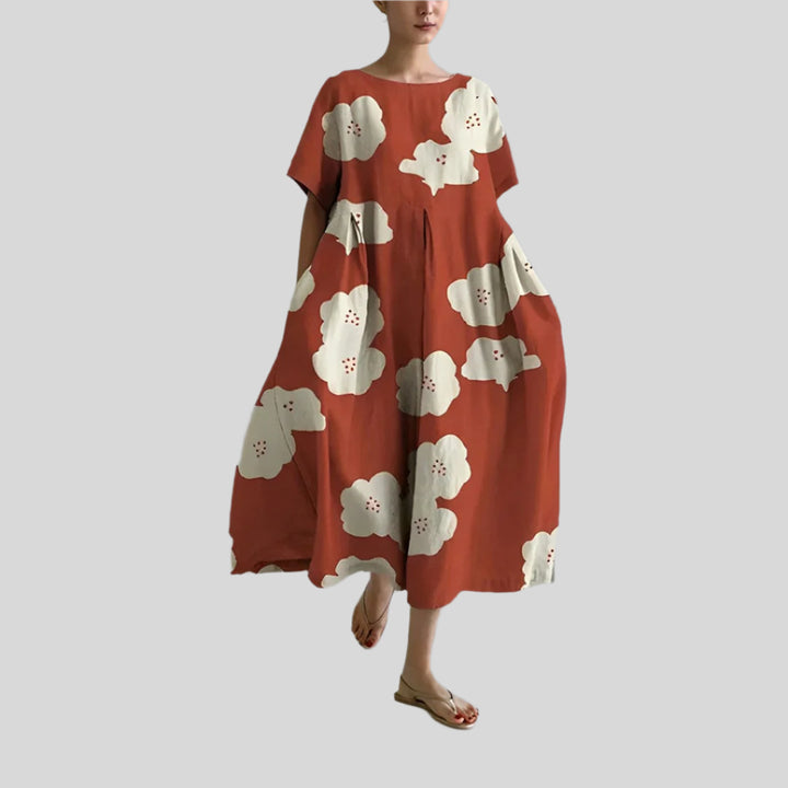 Locker Bedrucktes Kleid | Midi