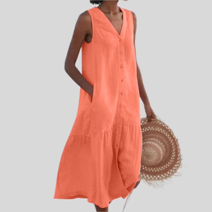 Elegantes Ärmelloses Kleid | Midi