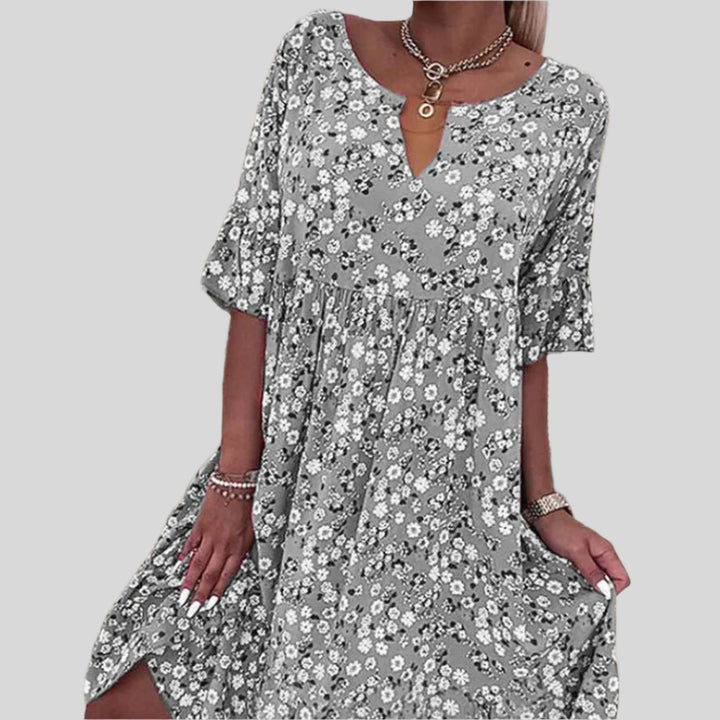 Lucille | Damen Elegant Blumenkleid | Midi