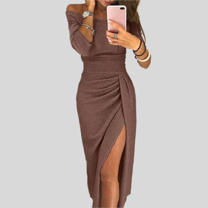 Schulterfreies Sommerkleid | Maxi