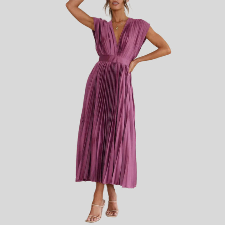 Zivara | Damen Tiefes V-Ausschnitt Sommer Kleid | Maxi