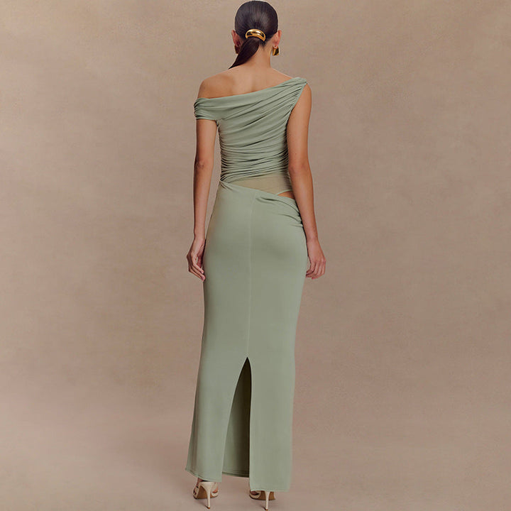 Drapiertes Asymmetrisches Sommerkleid | Maxi