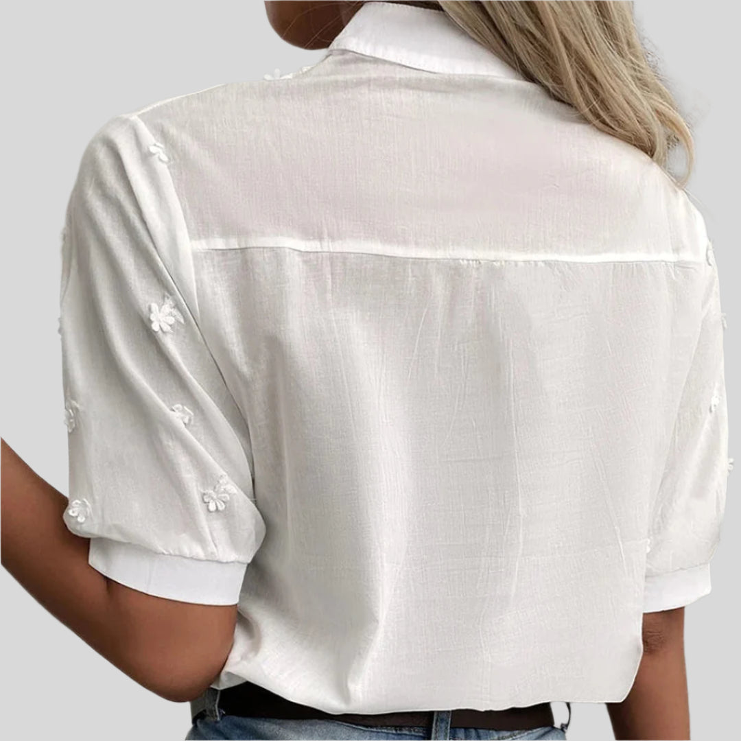 Elegantes Top Mit V-Ausschnitt | Kurzarm