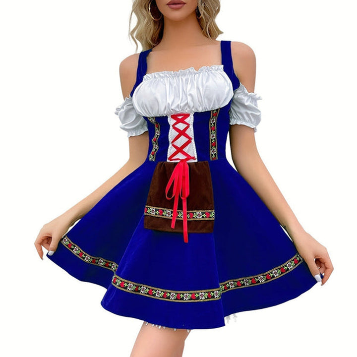 Blaues Oktoberfest-Dirndlkleid | Mini